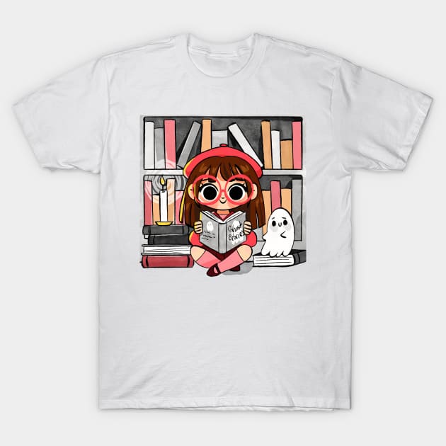 Reading Ghost Stories T-Shirt by Lobomaravilha
